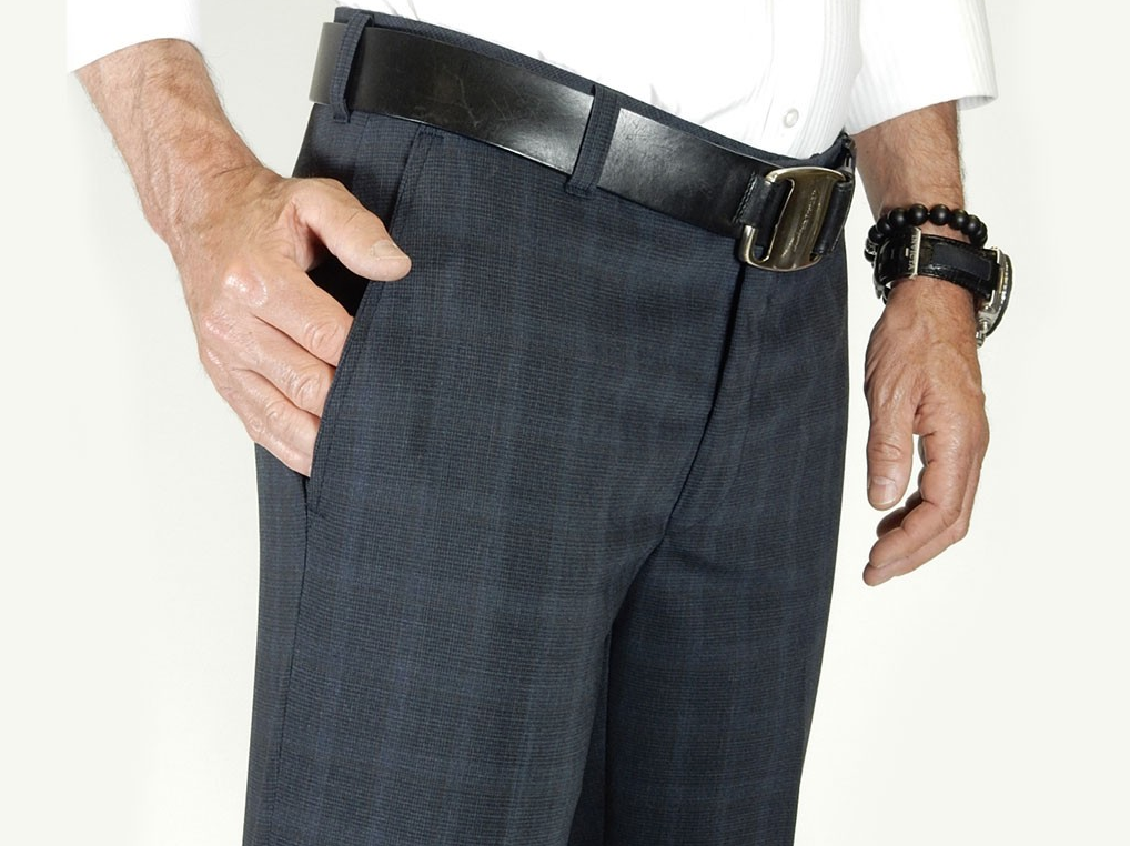 Pantalon Citadin bleu à careaux