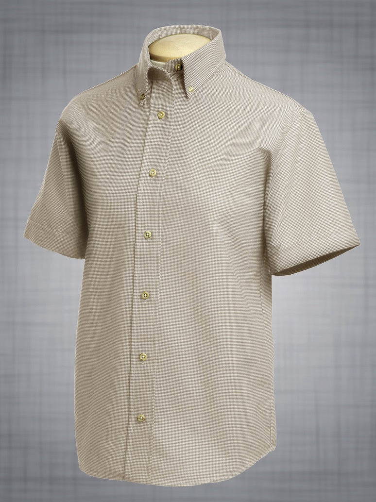 Chemise à manches courtes pour femmes - Houndstooth Oxford - C118