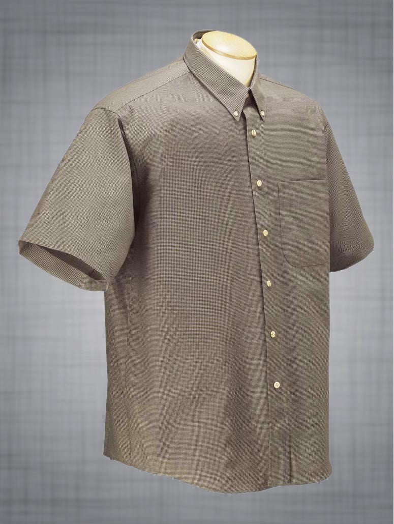 Chemise à manches courtes pour hommes - Houndstooth Oxford - C116 / C116TT