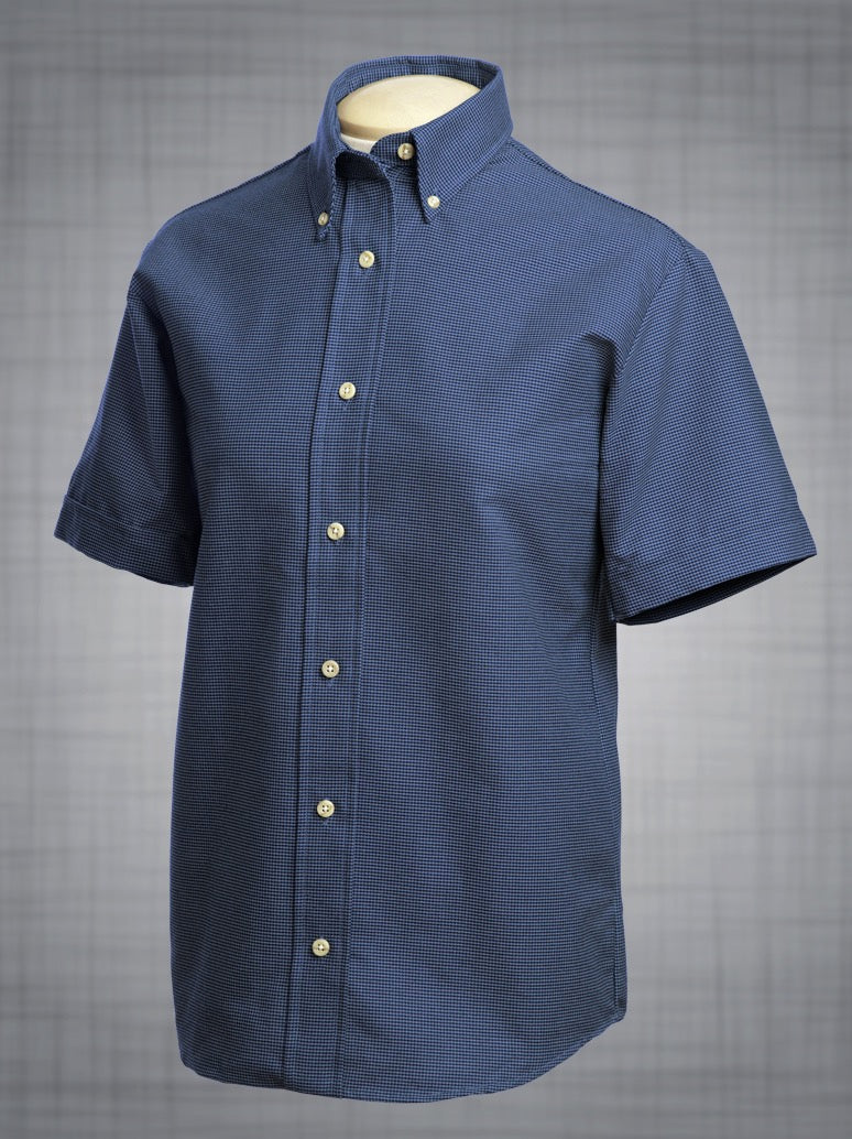 Chemise à manches courtes pour femmes - Houndstooth Oxford - C118